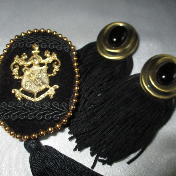 DESIGNER EARRINGS AND TASSEL BROOCH - NWT - Picture 3 of 5